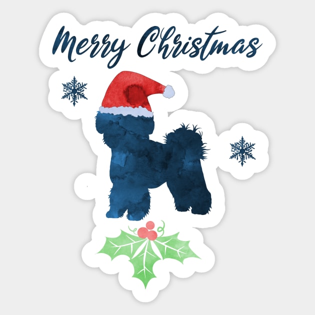 Merry Christmas Shih Tzu Art Sticker by TheJollyMarten